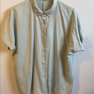 Uniqlo mint green polo tee